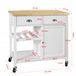 Carrito de Servicio con 2 estantes 2 cajones FKW62-WN SoBuy Blanco