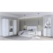 Cama BUGANVILLA 150x190cm con LED Blanco/ Gris