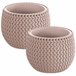 2x Maceta redonda con deposito Splofy Bowl Marron Claro