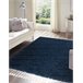 Alfombra BERBER cuadrado 9000 Franjas Bereber Marroquí Shaggy 160x160 Azul