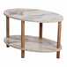 Mesa de centro Højreby ovalada aglomerado/madera 70x44 Blanco