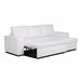 Chaise longue piel sintética con cama HARRY Blanco