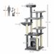 Árbol para Gatos Aglomerado de Madera, Poliéster, Sisal PawHut Gris