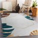 Alfombra lavable ANDRE 1150 Hojas monstera cubo 120x170 Blanco