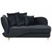 Beliani Chaise longue Terciopelo MERI Negro