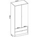 Armario 2 puertas efecto madera 81 Blanco