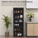 Alacena de Cocina MDF, Vidrio Templado HOMCOM, hogar - cocina Negro