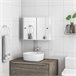 Armario con Espejo MDF, Vidrio kleankin, hogar - baño Blanco