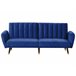 Beliani Sofá cama Terciopelo VIMMERBY Azul Claro