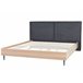 Beliani Cama con somier Poliéster IZERNORE 207x215 Gris Oscuro