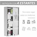 Armario de Botiquín Acero Inoxidable 430, Vidrio Templado HOMCOM Gris
