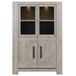 Vitrina 4 puertas BOSTON roble y gris Roble Gris