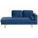 Beliani Chaise longue derecho Terciopelo MIRAMAS Azul Marino