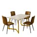 Conjunto mesa rectangular efecto mármol con 4 sillas vintage Conjunto mesa rectangular efecto mármol con 4 sillas vintage Blanco