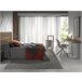 Silla giratoria en tela y patas acero negro Gris