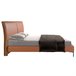 Cama matrimonio tapizada en polipiel Marron