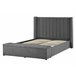 Beliani Cama con banco de almacenaje Terciopelo NOYERS 170x247 Gris