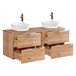 Conjunto mueble lavabo doble 2 nichos y columna April 140 Blanco