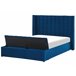 Beliani Cama con somier Terciopelo NOYERS 170x247 Azul Marino