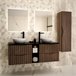 Conjunto de muebles con doble lavabo 2 compartimientos y columna Siena Madera
