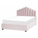 Beliani Cama con almacenaje Terciopelo VINCENNES 147x214 Blanco/ Beige