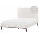 Beliani Cama con somier Terciopelo BAYONNE 171x212 Blanco/ Beige