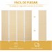 Biombo Separador Madera de Pino, Bambú HOMCOM, hogar - decoración Blanco