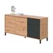 Aparador Brooklyn 2 Puertas y 3 Cajones. Muebles Salon o Comedor Negro/ Madera