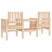 Banco de madera para Jardín con mesita 175x55 Blanco