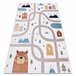 Alfombra FUN Polar para niños calles bosque 140x190 Crema