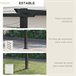 Pérgola de Pared Poliéster, Acero Outsunny Crudo