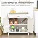 Aparador de Cocina MDF, Melamina de Madera HOMCOM, hogar - cocina Blanco