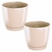 2x Maceta redonda de plastico Coubi Round P Crema