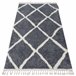 Alfombra BERBER Cuadriculado Franjas Bereber Marroquí Shaggy 80x150 Gris