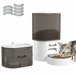 Conjunto Comedero Fuente ABS, Acero Inoxidable 201 PawHut Blanco