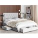 Beliani Cama con almacenaje Terciopelo LIEVIN 165x217 Azul Marino
