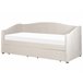 Beliani Cama con almacenaje Poliéster VITTEL 214x98 Beige