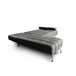 Sofá-cama chaise longue con mesita de centro Gris Oscuro