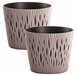 2x Maceta redonda de plastico Sandy Round Marron Claro