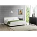 [Coruim] Cama de matrimonio Albacete de cuero sintético Blanco/ Beige