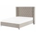 Beliani Cama con somier Terciopelo LUBBON 209x215 Gris Claro