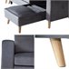 Sofá cama esquinero de terciopelo de 3 plazas JAMES Gris