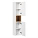 Conjunto de muebles con lavabo individual 2 cajones y columna Riva 50 Blanco/ Madera