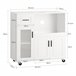 Aparador de Cocina para Microondas con Ruedas SoBuy FSB78-W 40 Blanco