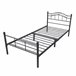 Cama individual (Florenz) con cabecero curvado y somier metal 126x208 Cama individual (Florenz) con cabecero curvado y somier metal 126x208 Blanco