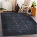 Alfombra lavable ANDRE 1058 Ornamento vintage 80x150 Negro