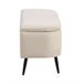 Taburete tapizado en terciopelo con patas de metal Beige