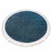 Alfombra BERBER 9000 circulo Franjas Bereber Marroquí Shaggy 160x160 Azul