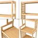 Mueble columna de baño Forssa de 7 niveles bambú Natural