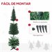 Árbol de Navidad Plástico, Metal HOMCOM Verde